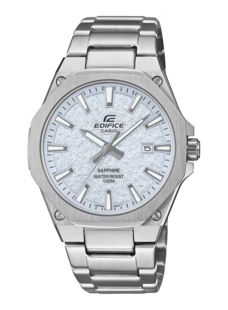 CASIO EFR-S108DE-2A | Slim Stainless Steel, Sapphire Glass, 100 m Water Resistance, Textured Dial Men's Watch - Image 1